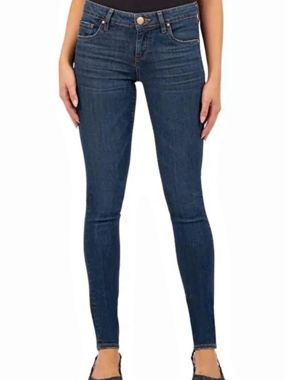 KUT from the Kloth High Rise Toothpick Skinny Jeans in Ultra Dark Stone Blue Siz